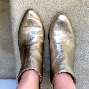 Gold colored booties in great condition